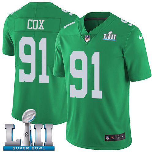 Men Philadelphia Eagles #91 Cox Dark green Limited 2018 Super Bowl NFL Jerseys